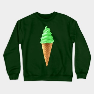 Green Mint Soft Serve Ice Cream Cone Crewneck Sweatshirt